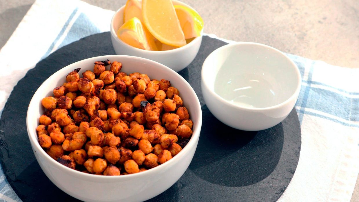 Garbanzos especiados al horno crujientes