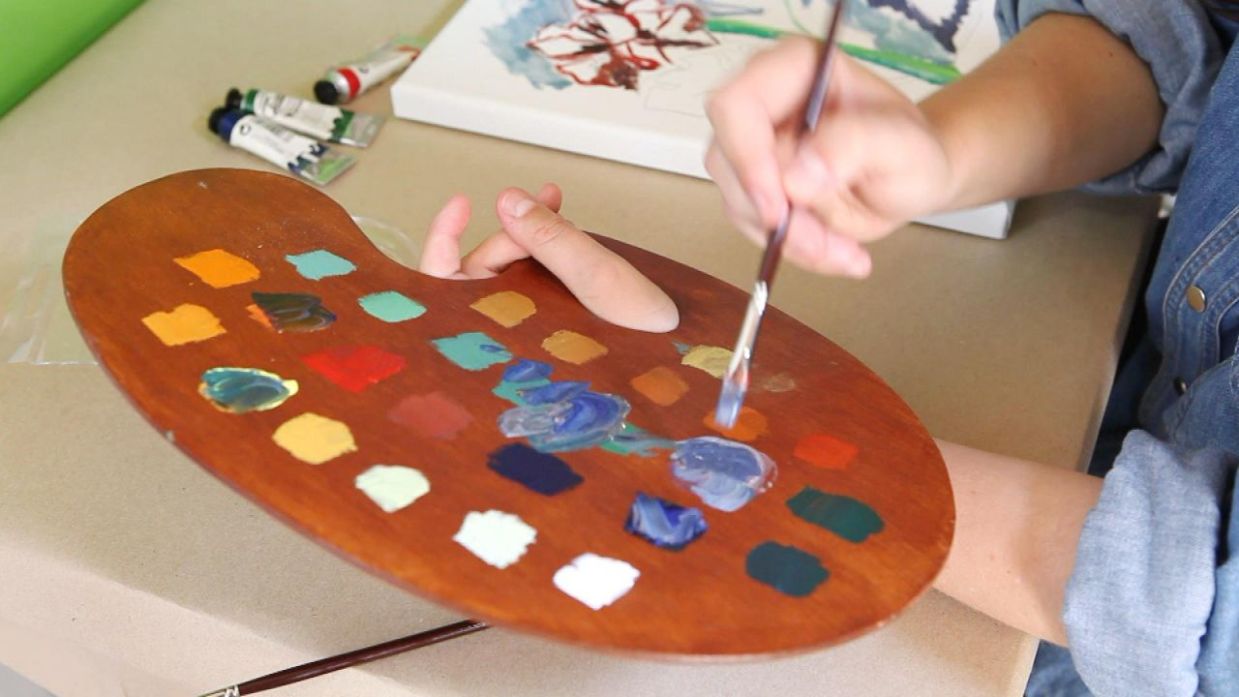 5 paletas de pintura de plástico para mezclar con agujero para el pulgar accesorio para pintar herramientas de arte de uñas manualidades 