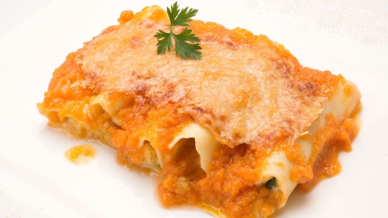 pasta rellena de calabaza y queso