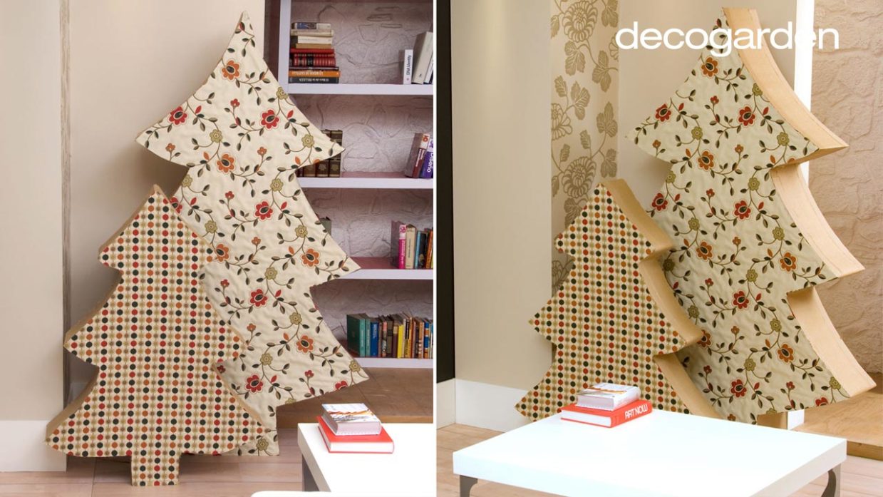 Desanimarse plato Delicioso Cómo hacer un árbol de Navidad de cartón y tela DIY | Decogarden